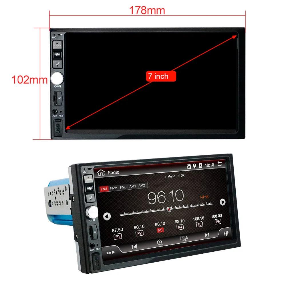 2 Din Android Bil Radio Mms Video-Afspiller Universal Stereo 7inch Touch Skærm, WIFI Tryk på Optager, GPS Navigation 2Din ingen DVD