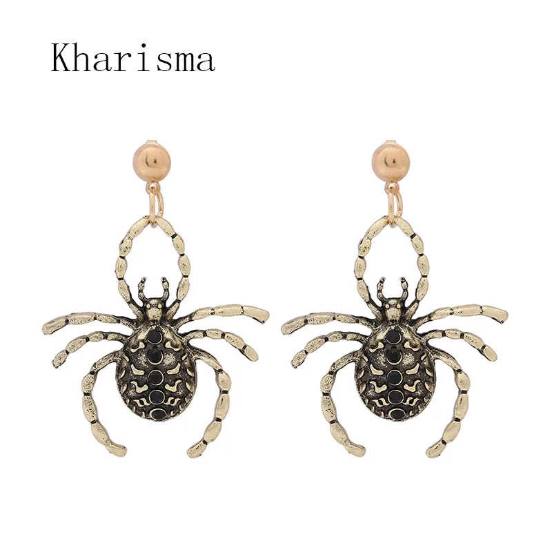 Kharisma Halloween insekt horror ørestikker til kvinde legering etnisk stil ferie smykker pige enkel tilbehør spider nitter