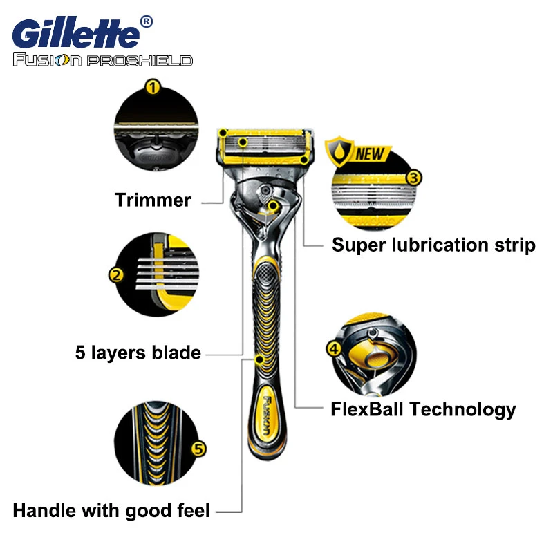 Gillette Fusion 5 Proshield Barbermaskiner Maskine til Intimbarbering Blade Straight Razor Mænd Manual Shaver Barbermaskiner Kassetter til Intimbarbering