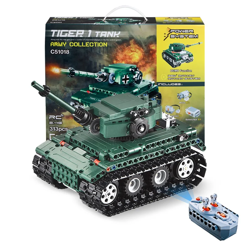 Cada Militære Serie Tiger 1 Kampvogne RC byggesten Kompatibel Technic WW2 Verden tyske Hær Mursten Pædagogisk Legetøj Til Drenge