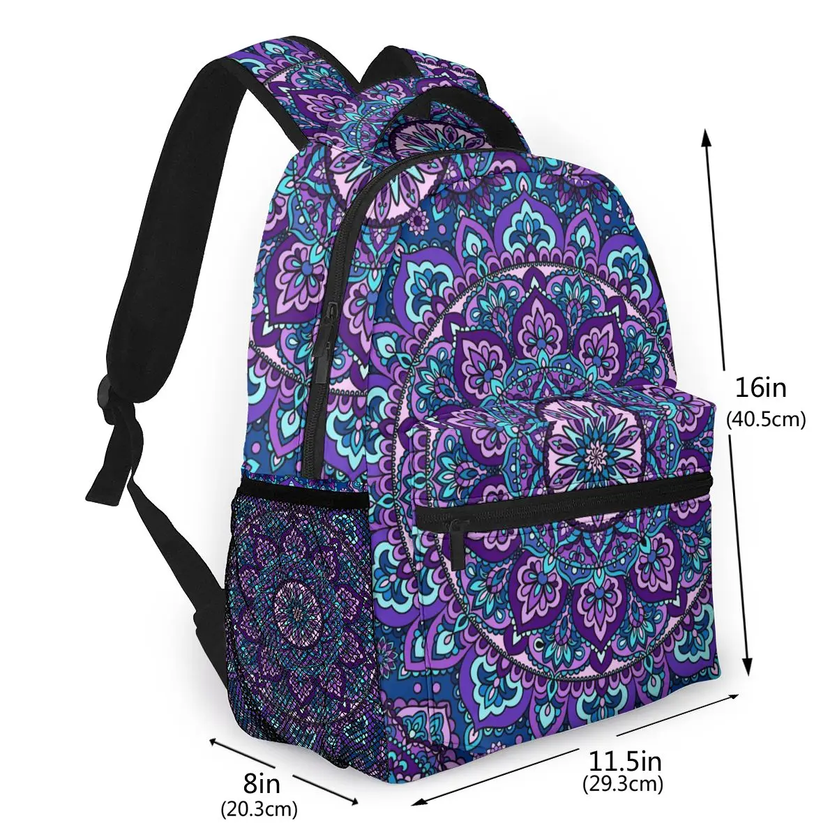 Lyse Farve Mandala Casual Daypack Rejse Skole Taske med Lommer til Kvinder College