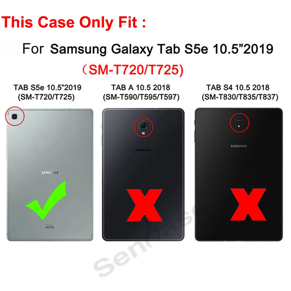 For Samsung Galaxy Tab S5e 10.5 tommer SM T720 T725 Tilfælde Stødsikkert Kids Safe PC Silicium Hybrid Stå Full Body Tablet Cover
