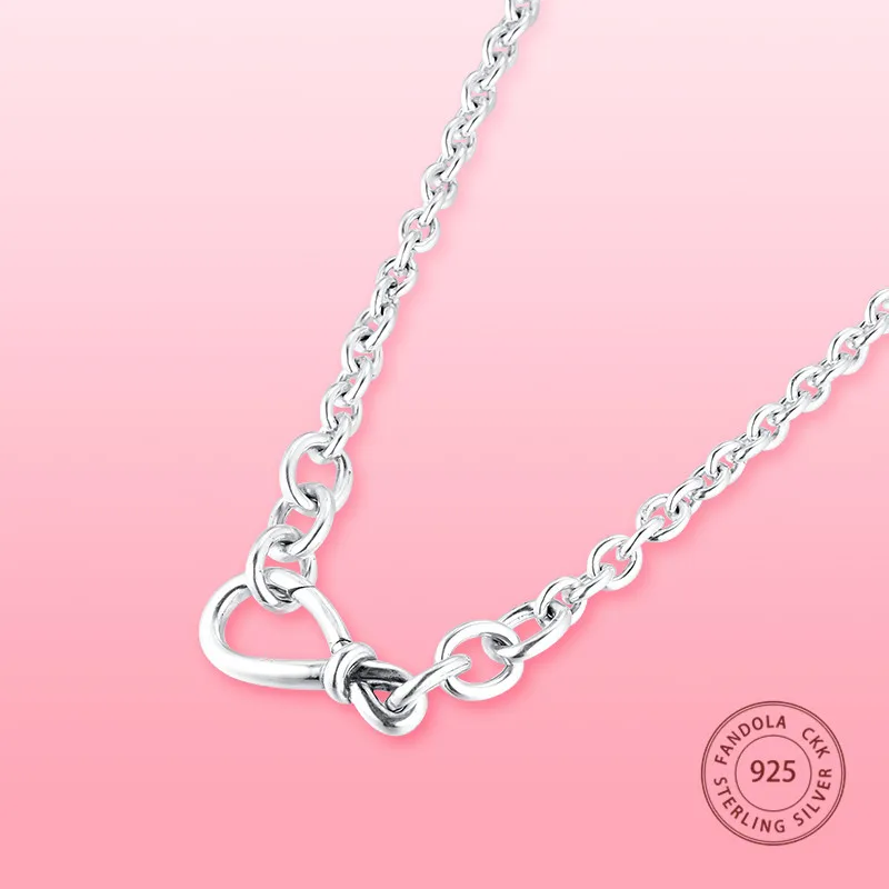 2020 Nye 925 Sterling Sølv Halskæde Chunky Infinity Knude Kæde Vedhæng Halskæder til Kvinder Luksus Mode Smykker Engros