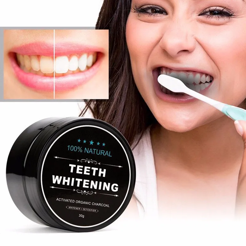 30g Tænder Whitening Powder Naturlige aktivt Kul, Tandpasta Rengøring Fjerner Plak Pletter Blegning Dental Oral Rengøring