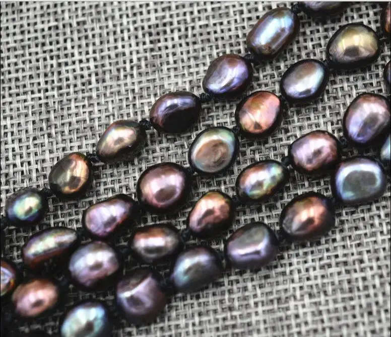 Kvinder Smykker, 8-10mm sorte farver barok perle 45