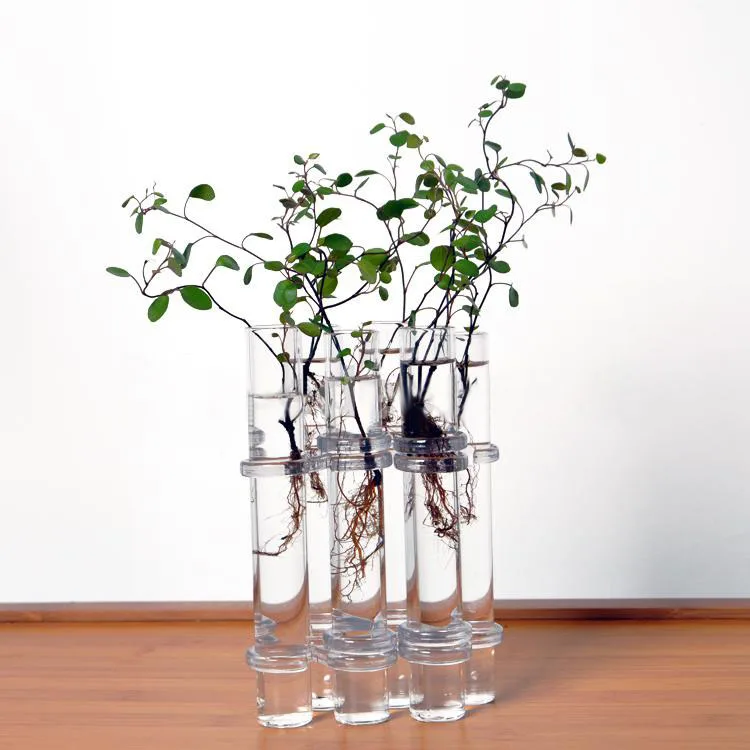 ELE-6 Glas Rør Form Hængende Hydroponiske Blomst Plante Vase Terrarium Container