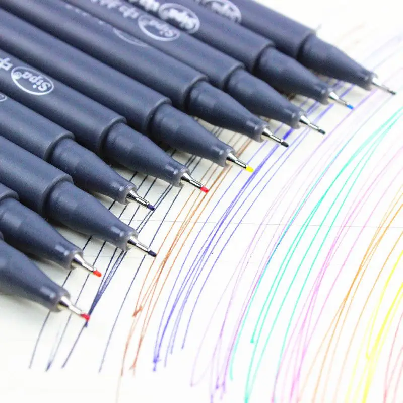 DINGYI 10stk Fineliner Farve Pen Sæt 0.38 mm Farvet Skitse Markør Tegning Liner Bogstaver Micron Pen Graffiti Kugle Pen Tidende