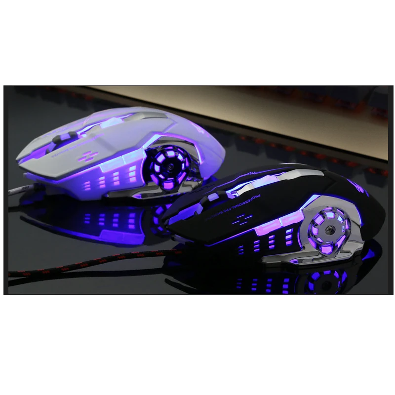 M. uruoi Kablede Gaming Mouse 6 Knap 4000 DPI LED Optiske USB-Mus til at Klikke Gamer Mus Spil Mus Tavs Mause Til PC
