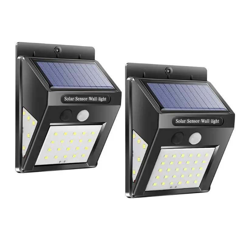 30/40 LED Solar Powered PIR bevægelsesføler Aktiveret Sol Lampe Vandtæt Udendørs Haven Indretning Sikkerhed væglampe