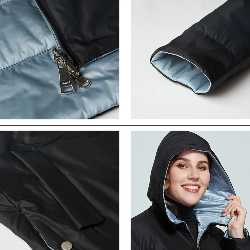 Astrid 2020 Nye Vinter Kvinder frakke kvinder lang varm parka fashion Jakke hooded To Side Bærer kvinde tøj Nyt Design 9191