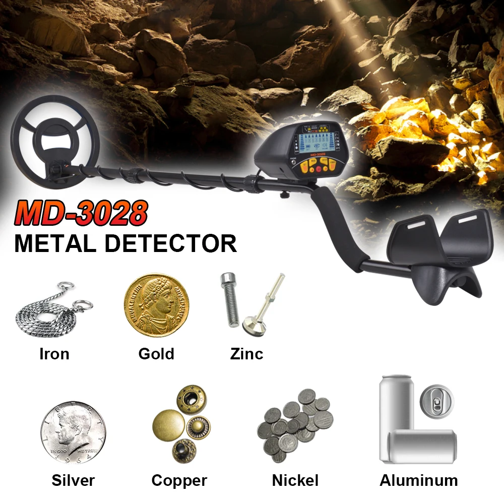 Håndholdt metaldetektor Pinpointers Detector De Metais Detecteur Professionel MD-3028 Vandtæt Guld-Detektor-Maskine
