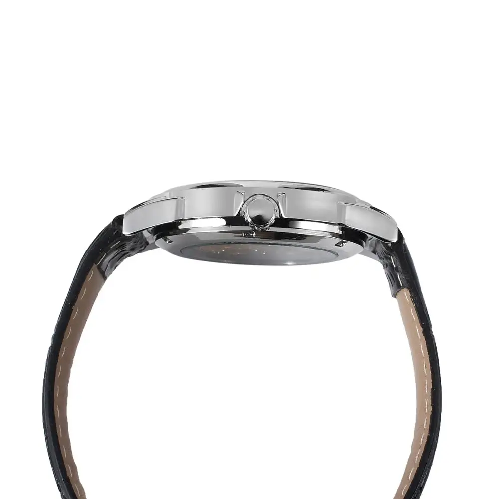 T-VINDER watch mode trend sort læder bælte casual luxury automatisk mand håndled mekanisk ur