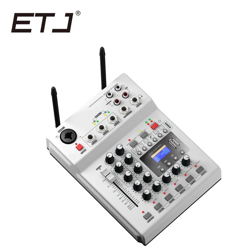 UHF Wireless Microphone 2 Kanal Håndholdte Mix Lyd Mixer Diskant Bas Reverb-Funktionen Audio Konsol Mikrofon