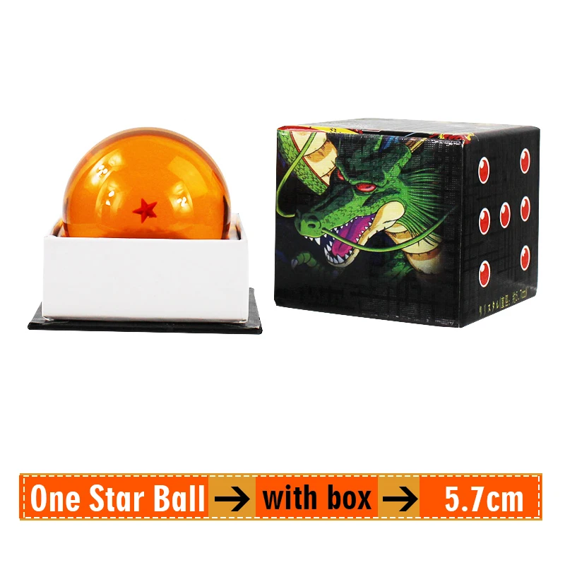 5.7 cm-7,6 CM Store størrelse 7 Stjerner krystalkugler ABS Bolde Action Figur Legetøj Med Box