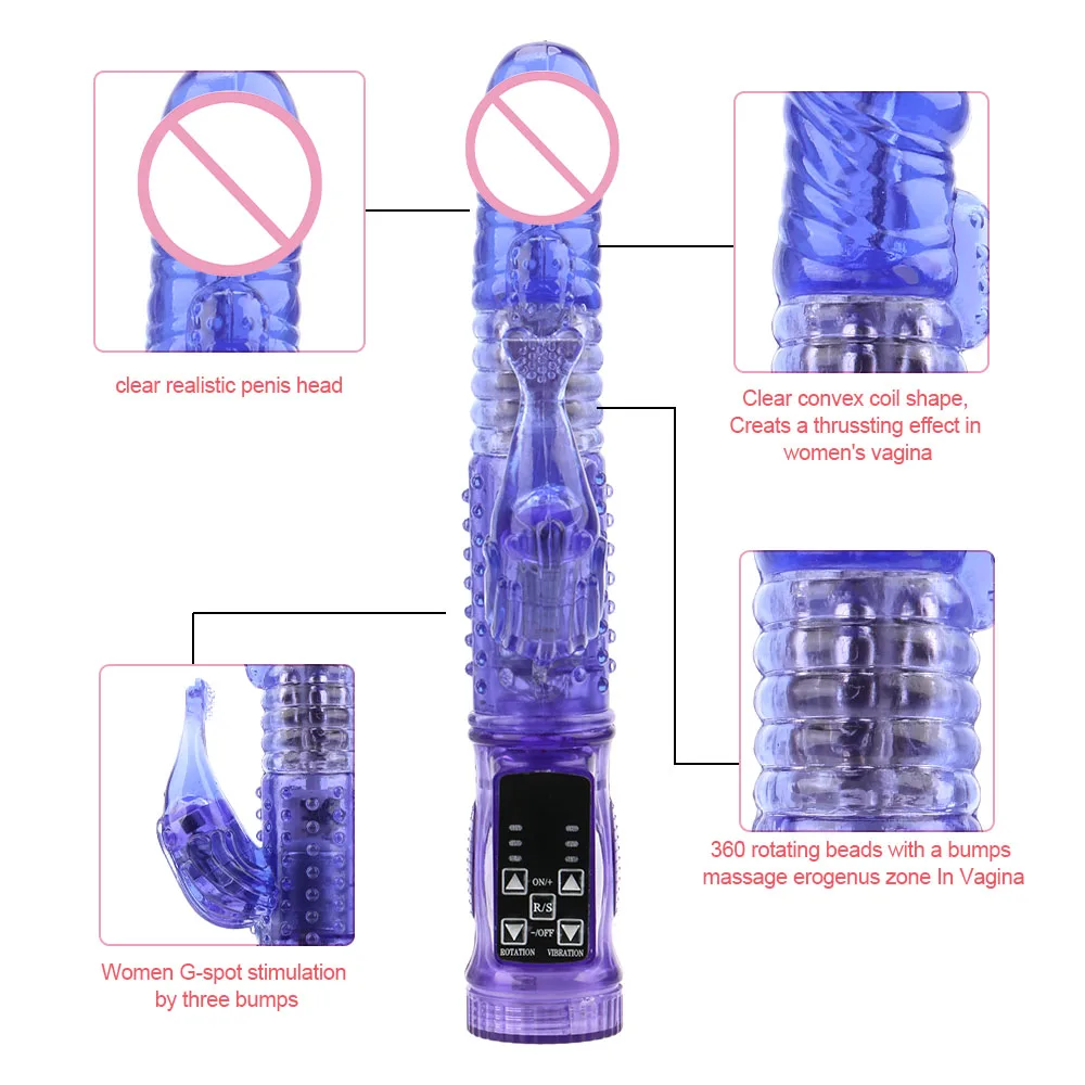 OLO Rabbit Vibrator 360 Graders Rotation Perler Sex Legetøj Til Kvinder Masturbator Dobbelt Vibrator Klitoris Stimulator G Spot Dildo