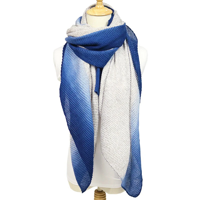 180*90cm gradient crinkle tørklæde kvinder vinteren pashmina tørklæder, sjaler og wraps hijab tørklæder til damer echarpe foulard femme