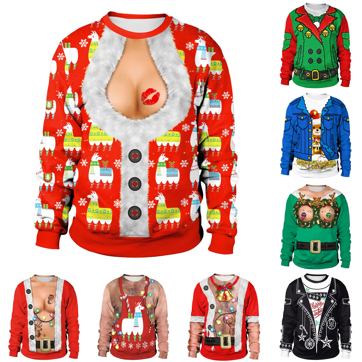 Ugly Jul Sweater Kvinder/mænd 3D-Print Sjove Chiristmas Jumper Familie Pullover Xmas Cosplay Tøj Plus Size Trække Femme Toppe