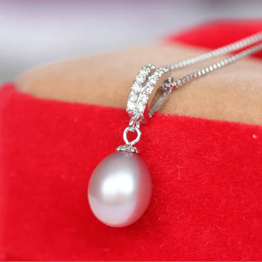 SHDIYAYUN 2019 Perle Halskæde Dobbelt Række Vedhæng 925 Sterling Sølv Smykker Til Kvinder dråbeformede Naturlige Ferskvands Perle