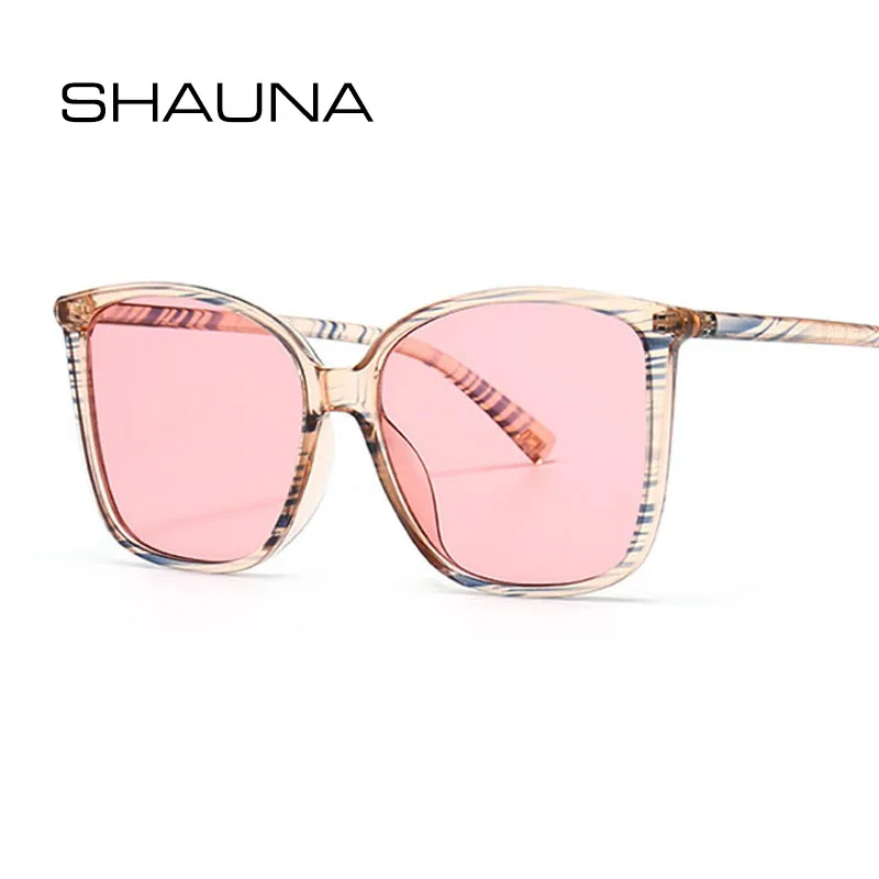 SHAUNA Oversize Square Solbriller Retro Anti-Blåt Lys i Optiske Briller Rammer