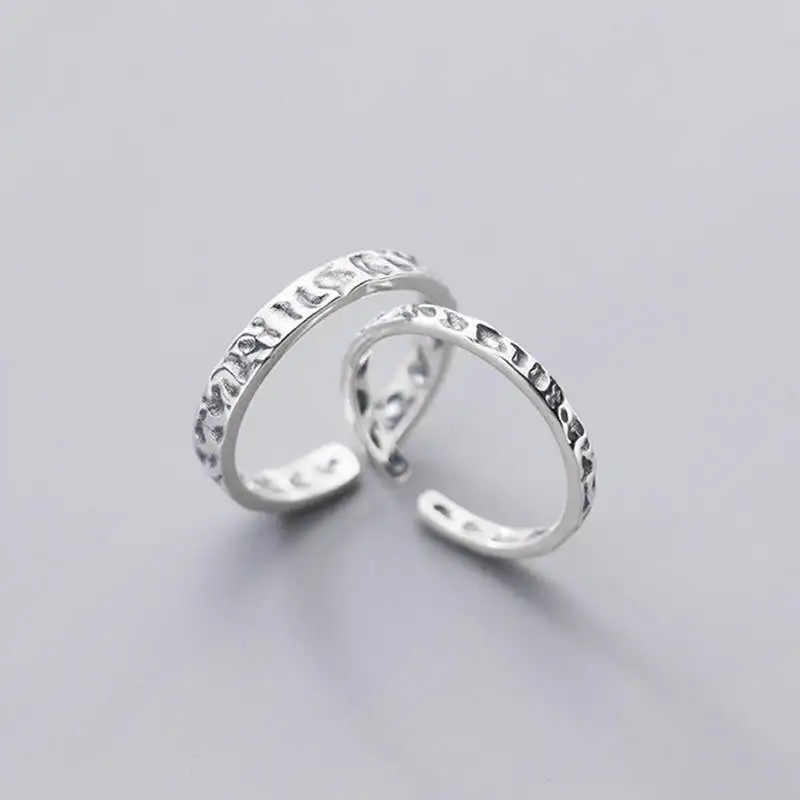 INZATT Ægte 925 Sterling Sølv Geometriske Uregelmæssige Justerbar Ring For Mode Kvinde, Minimalistisk Fine Smykker Punk Tilbehør