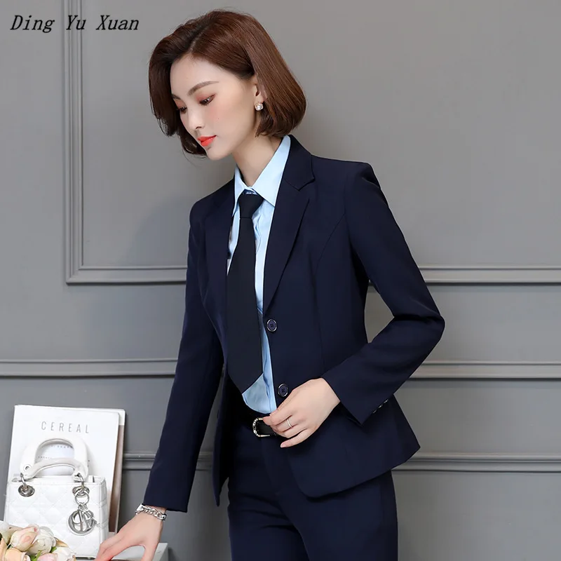 Kvindelige Business-Arbejde, Blazer, Skjorte, Nederdel, Buks Dame Elegante Jakkesæt Office Sort Bourgogne Navy Blue Suite Damer Høj Kvalitet