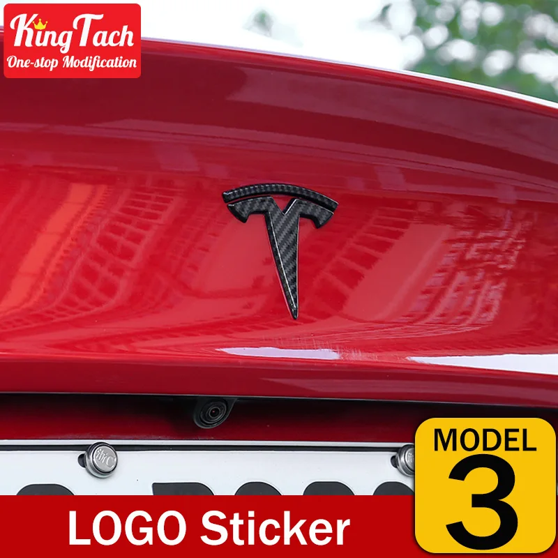 Bil Logo Trim Klistermærke Til Tesla Model 3 Rattet Høj Kvalitet ABS-Carbon-Fiber Struktur Indretning Auto Interiør Tilbehør