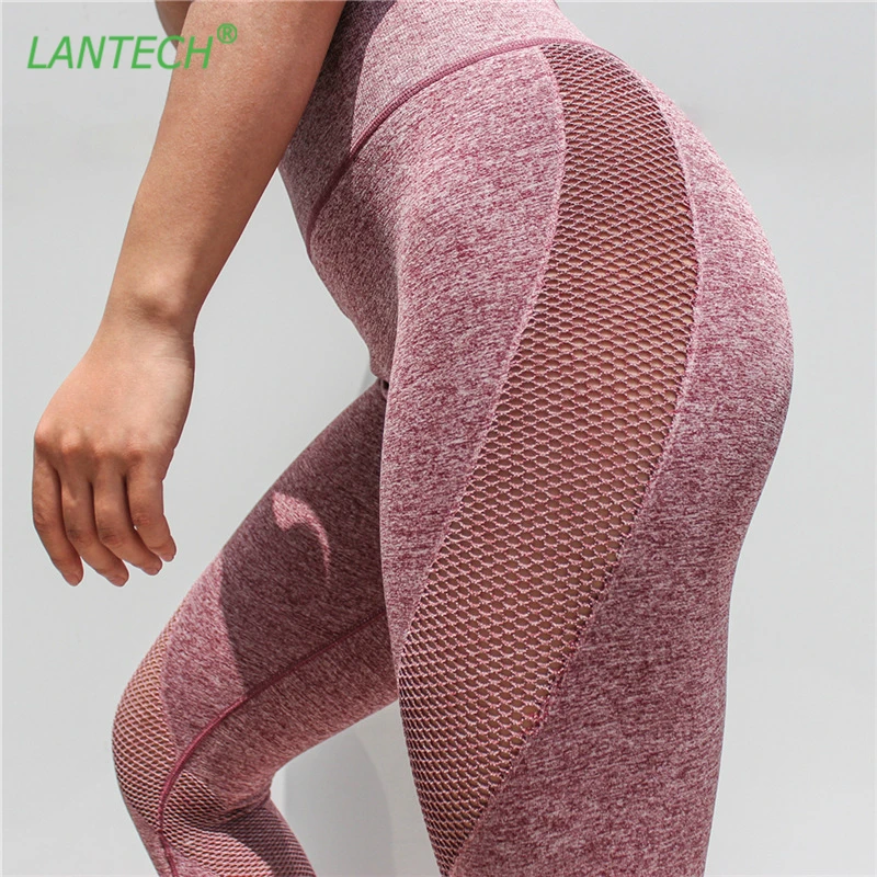 LANTECH Kvinder Sport Kører Yoga Bukser, Sportstøj Fitness Leggings Capris Mesh motionsredskaber Kompression Bukser Tøj Bukser