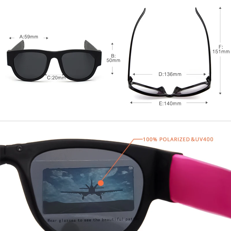 Unisex sammenklappelig solbriller kvinder mænd 2019 brand designer høj kvalitet slap Stranden briller festival oculos de sol feminino