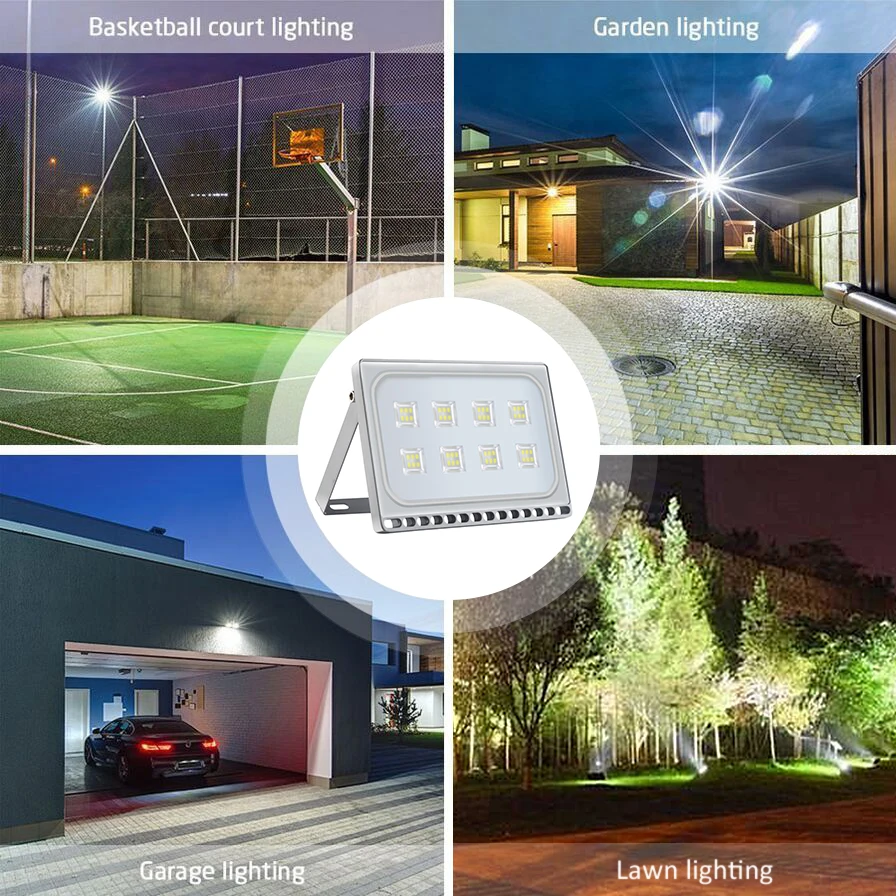 Ultra-tynde 50W LED Flood Light, 220V Projektør Projektør IP65 Vandtæt Udendørs Haven Lampe Belysning af Udendørs facader