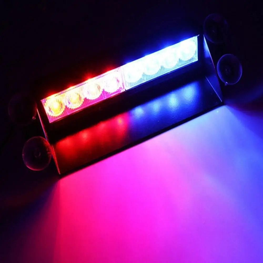 Rød & Blå Blinkende Lys Bil Lastbil Nødsituation Flasher Dash Strobe Advarsel Lys Dag Kører Flash Førte Politiet Lys 8 Lysdioder