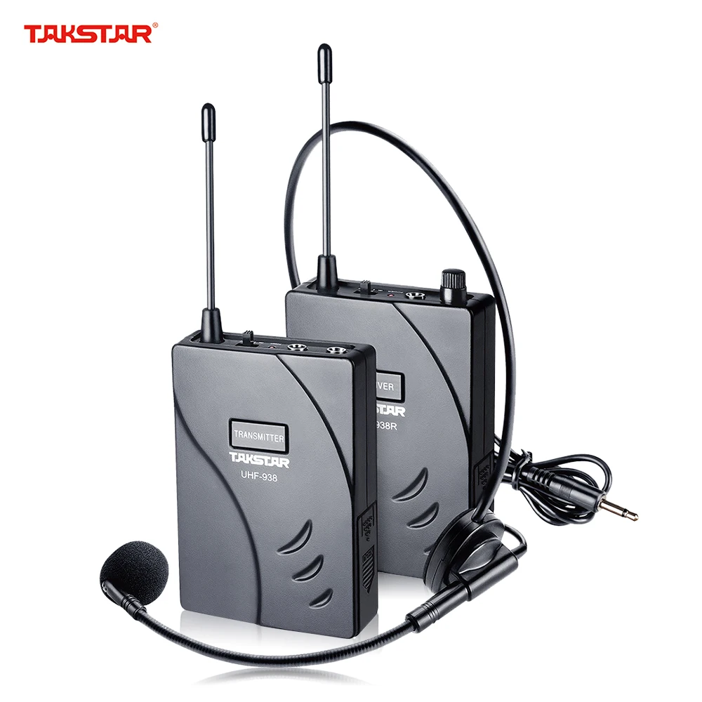 Takstar UHF938 opgraderet version wireless akustisk Tour guide transmission system 50m effektiv rækkevidde 432.5-433.5/ 433-434MHZ