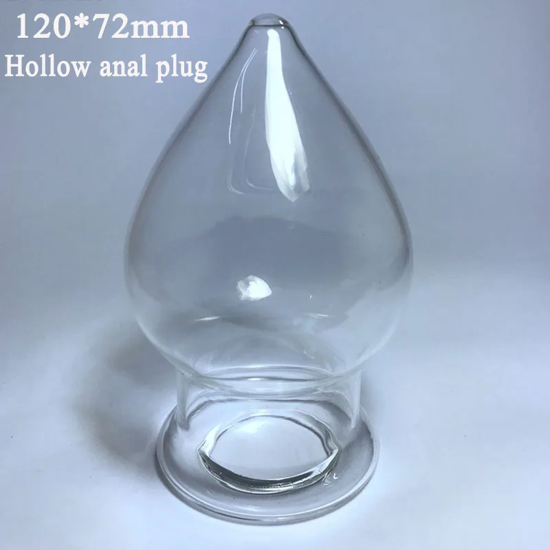 120*72mm stor butt plug gennemsigtigt glas hule anal plug sexlegetøj til kvinde anal dilator expander buttplug g-spot stimulator