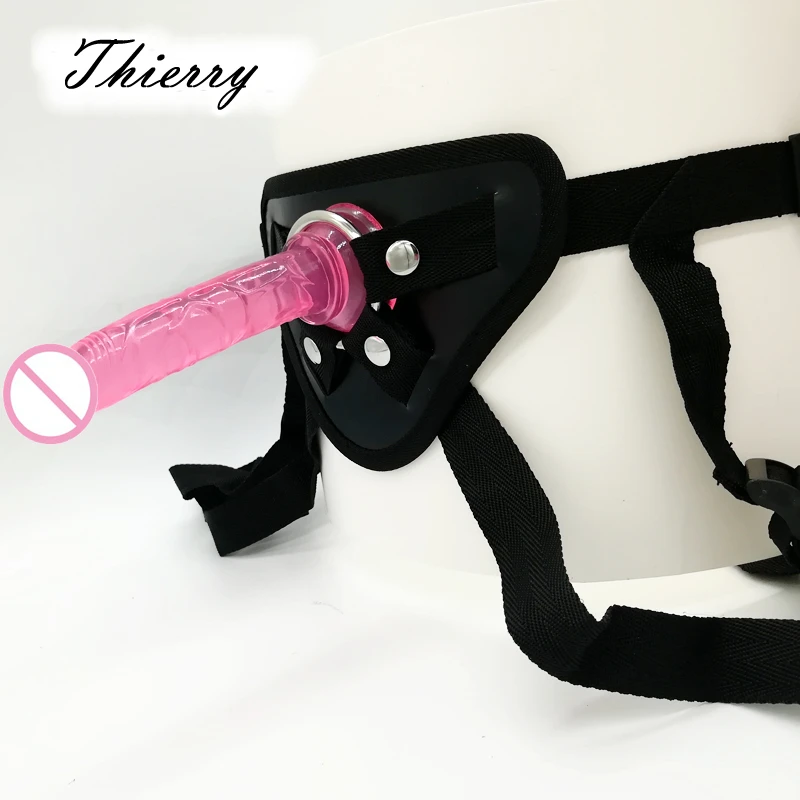 Thierry Strop På Mini Dildo Trusser 14.5*2,4 cm Silikone Penis Med sugekop Strapon Harness til Vagina/Anal Plug Sex legetøj