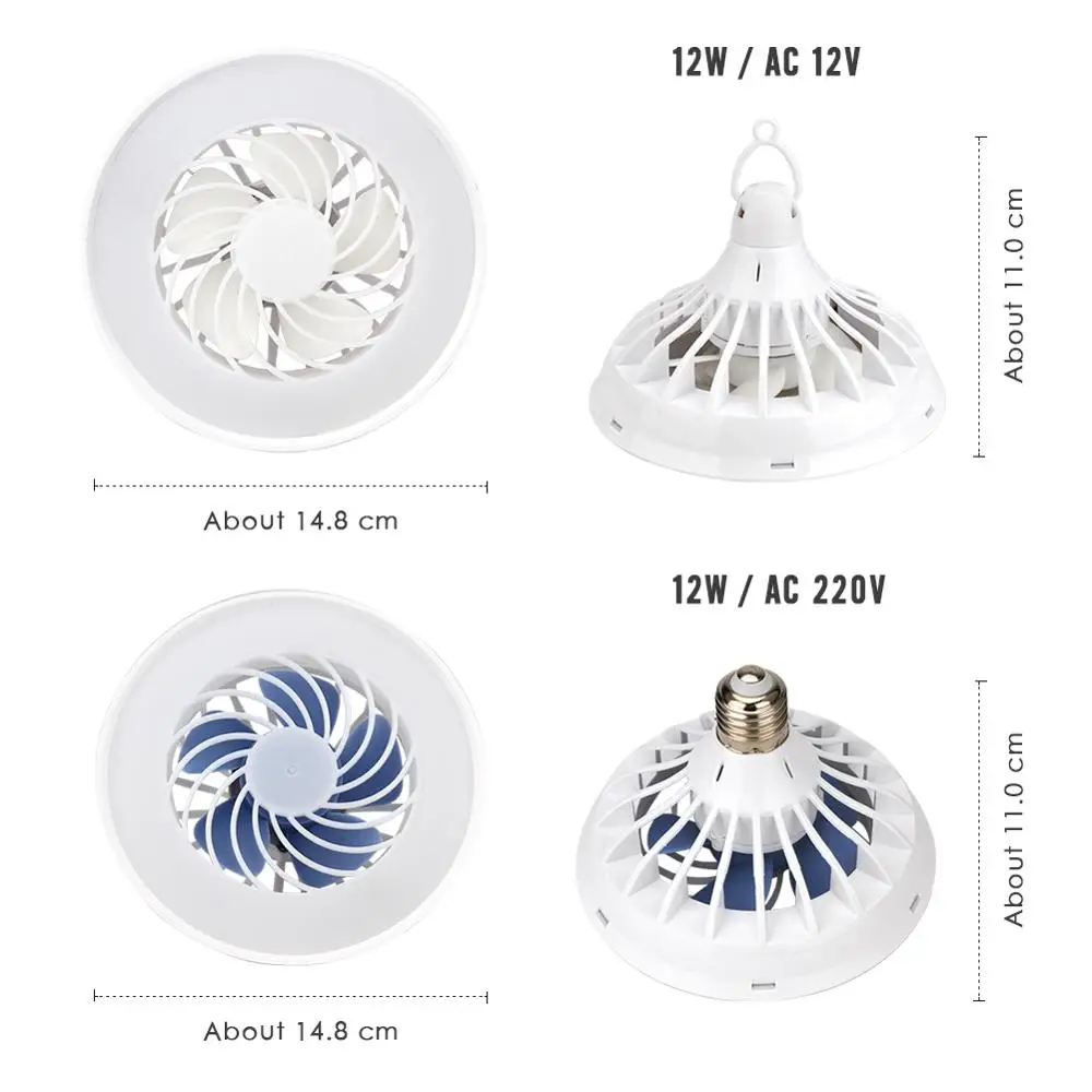 LED Loft Ventilator Let 2 i 1 E27 Vintage Home Decor Lampe 12W 24W Køkken, Spisestue, Restaurant Night Market Toilet AC 12C 220V