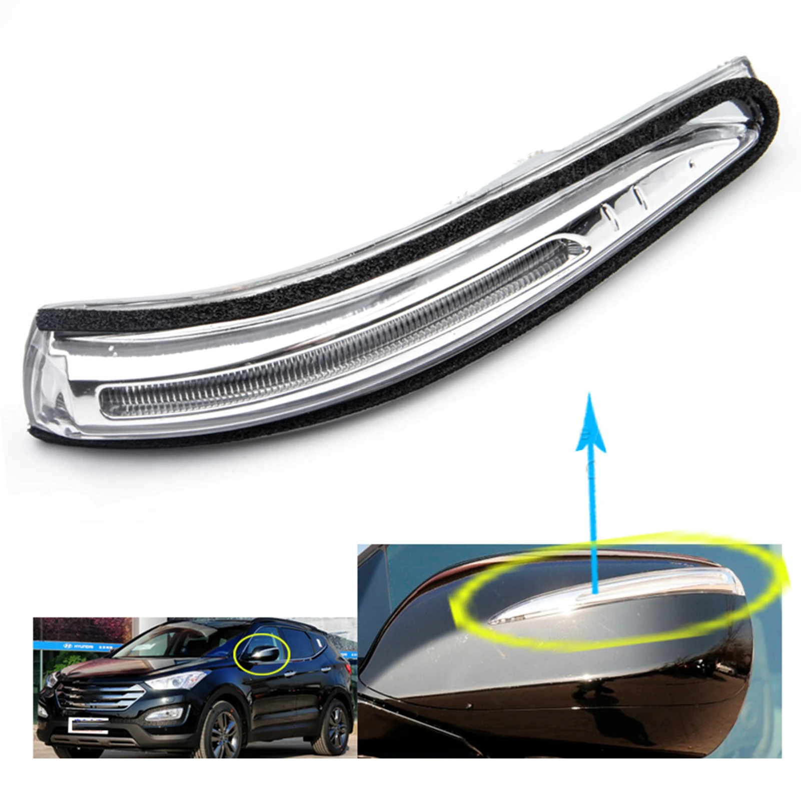 Bil Side bakspejl Lampe LED Strip Light Passer til Hyundai Santa Fe IX45 Bil Styling Tilbehør