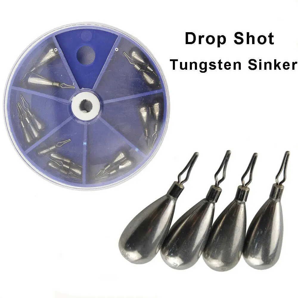 15pcs/box Drop Shot Tungsten Fishing Sinker