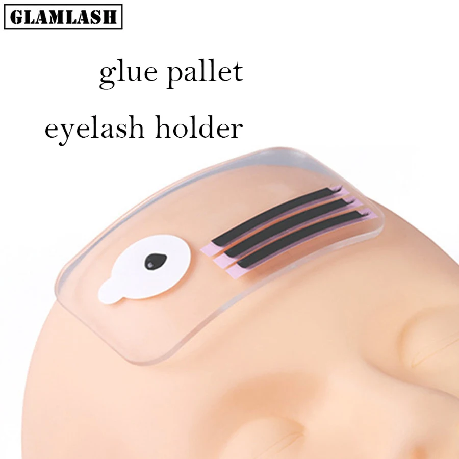 GLAMLASH Pande Gennemsigtigt Klistermærke Lash Pad Silikone Falsk Eyelash Extension Stå Palle Magasin Holder Eyelash Arrangør Pad