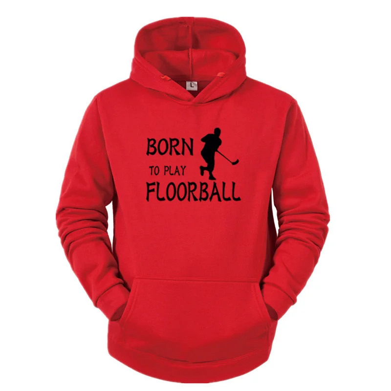 Streetwear til Mænd Sweatshirt Klassisk Mønster Hoodie Brugerdefinerede Født til At Spille Floorball Gave, Fødselsdag Hoody for mænd Berømte Humoristisk