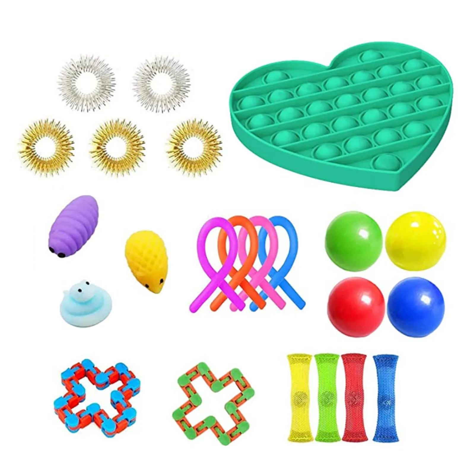 Sensorisk Pille Legetøj Sæt Lindre Stress Toy Bundle for Børn, Voksne Sensoriske Pille Legetøj Sæt Lindre Stress Toy Bundle for Børn