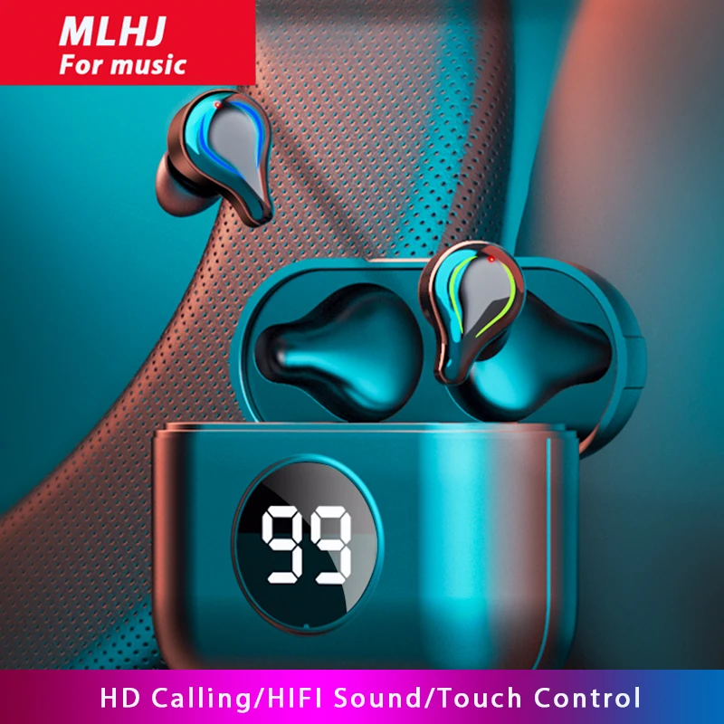 MLHJ TWS Trådløse Hovedtelefoner til en Bluetooth-5.0 Hovedtelefoner støjreducerende Øretelefoner Audifonos Bluetooth Inalambrico Auriculares