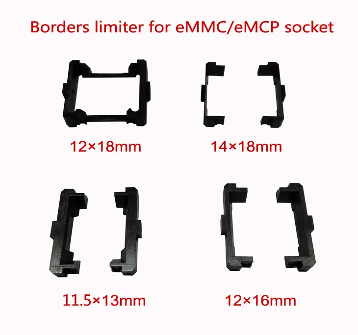 EMMC/eMCP test Socket grænser limiter,11.5*13mm,12*16 mm,12*18mm,14*18mm,frame guider,for åben top og clamshell struktur socket