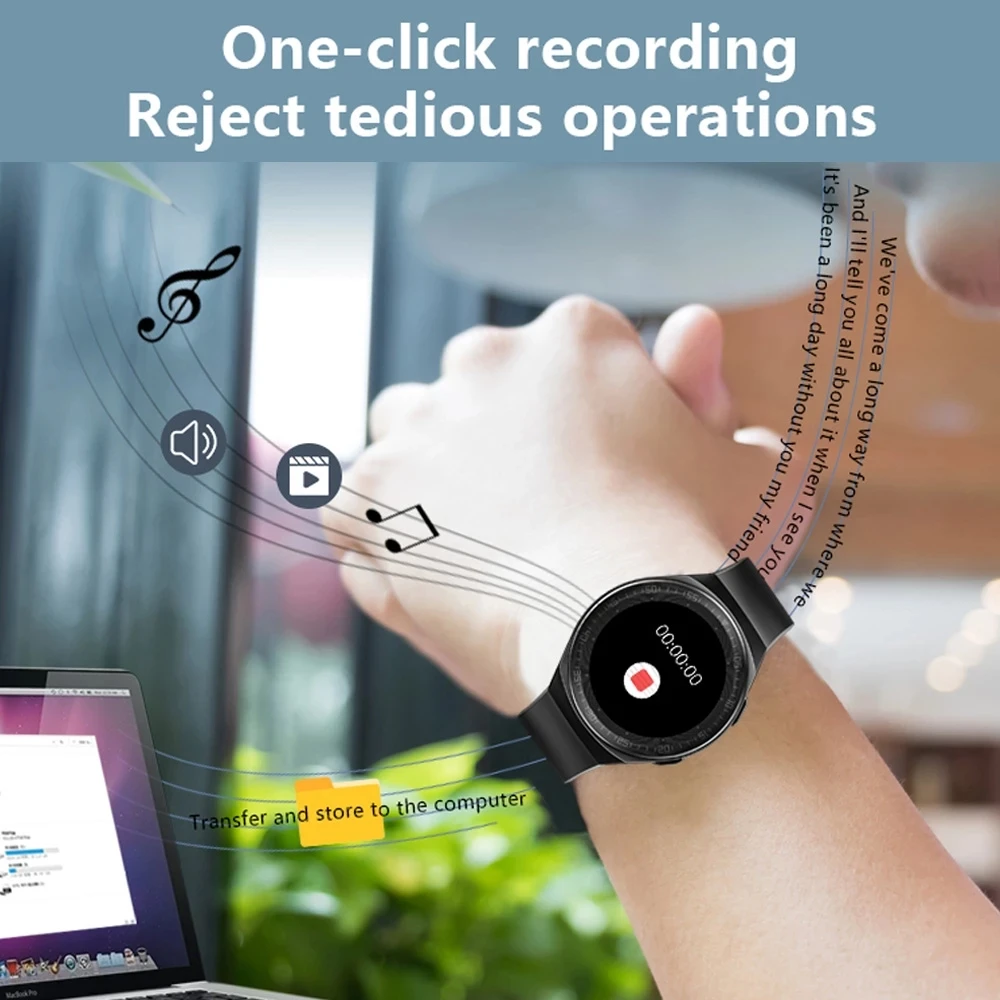 MT-3 8G Hukommelse Musik Smart Ur Mænd Bluetooth Opkald, Fuld Touch-Skærm, Vandtæt Smartwatch Optagelse IOS Sport Fitness Tracker