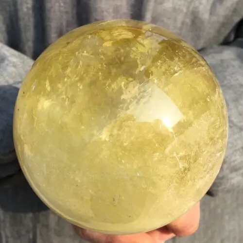 100-110mm Naturlig citrin quartz krystal Kugle kugle Healing
