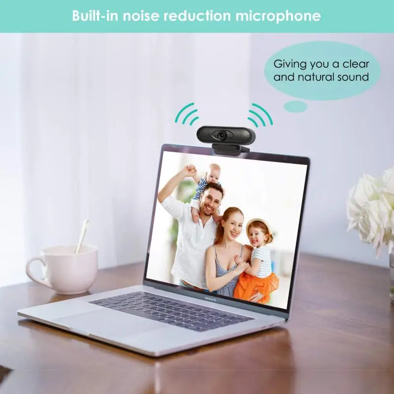 1080P HD-webcam med indbygget mikrofon til bærbare og stationære computere Android TV high def fast fokus web-kamera med digital stereo mikrofon