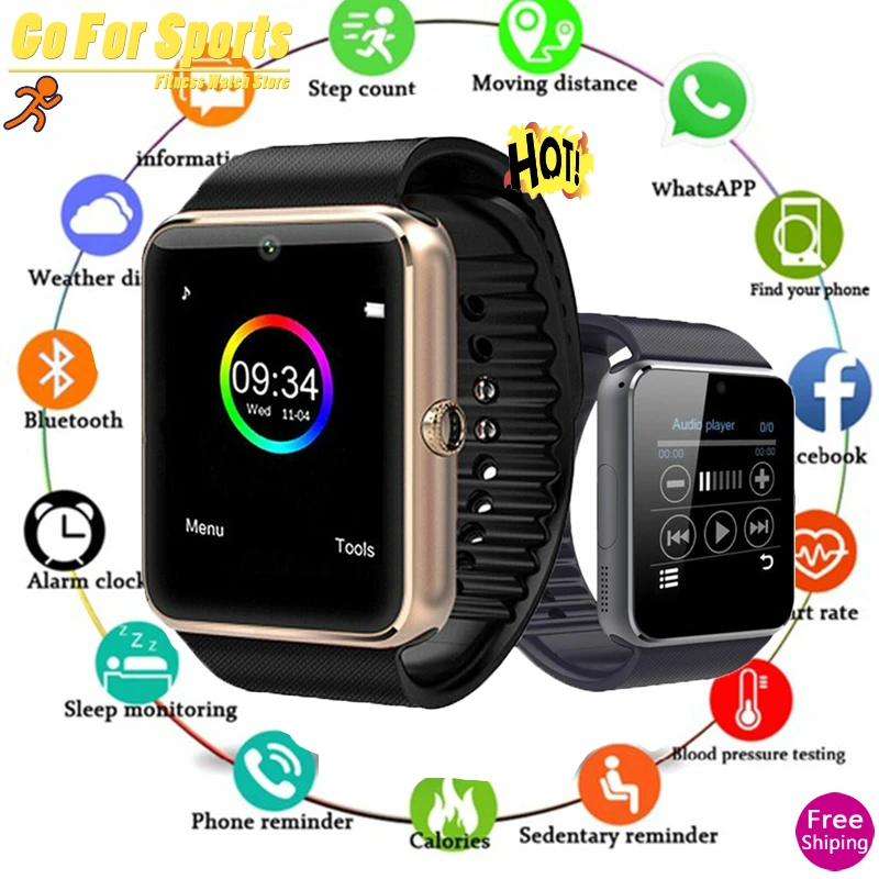 OMG !!!! 2019 Uhr Sync Anmelderen Stepcounter Tryk Nachricht Støtte Sim-Kort BluetoothConnectivity Android Telefon SmartWatch