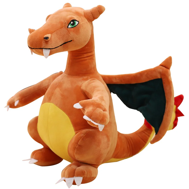 Nye bløde dinosaur stor plys baby legetøj anime tal fyldte charizard store bløde dukke simulering brand vejrtrækning dragon kids legetøj