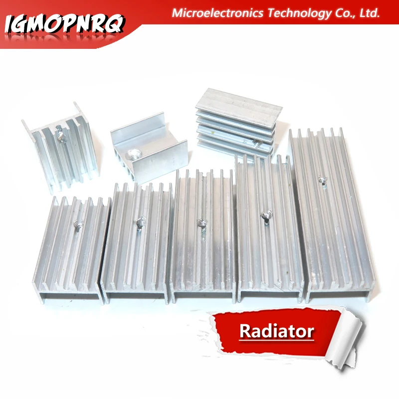 100pcs Aluminium Heatsink Radiator 15*10*16/20/22/25/30/40/50mm Transistor-220 hjxrhgal For Transistorer to220 huse hvid