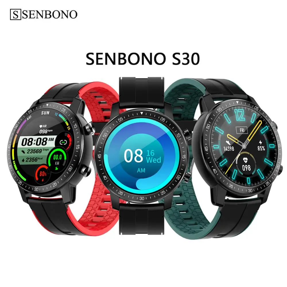 SENBONO 2020 Smartwatch Mænd Kvinder S30 Sport Smart Ur Fitness Tracker Lang batterilevetid Vandtæt IP68 HR/BP til IOS Android
