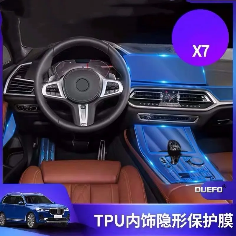 Klistermærke Til BMW gennemsigtig Fremme TPU Film klistermærker Til bmw x7 2019 Navigation Kontrol Indvendige Bil tilbehør