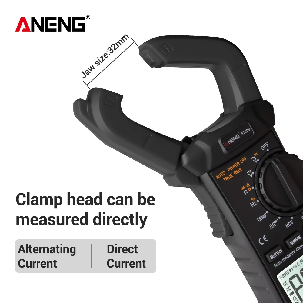 ANENG ST209 Digital Clamp Meter Multimeter 6000counts True RMS-Mini Amp DC/AC-Clamp Meter voltmeter 400v Automatisk Udvalg
